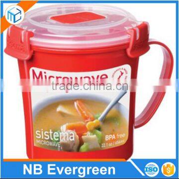 New Hot Sale BPA Free Plastic Microwave Soup Mug