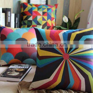 18x18 Inch Cotton Linen Decorative Throw Pillow Cover Cushion Case With Geometrical Patternm