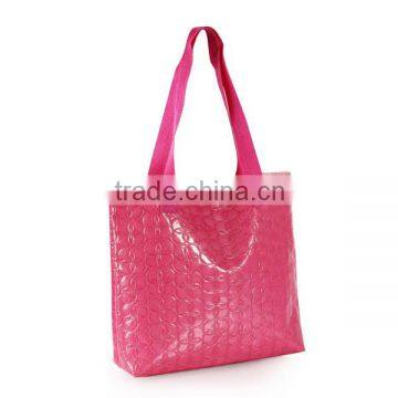 Red New Design PU Plastic Carry Bag