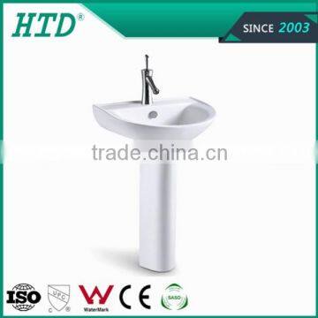 HTD-206 Decorative Bathroom sanitary ware hand wash basin with pedestal