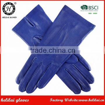 Women's Blue Daily Life SheepSkin Gloves With 100% Wool Lining Gloves