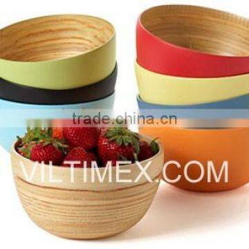 Bamboo-fruit-salad-serving-Bowl, Lacquer-various-clours