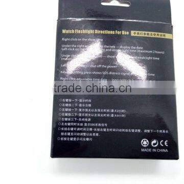 Portable Black Mini Flashlight Like Watch Led USB Charging Flashlights Compass Camping EDC Torch Flash Light Hand Lamp photo-6