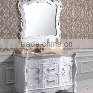 Floor standing European Antique Solid Wood Bathroom Vanity