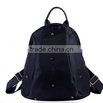 Custom Fashionable Black Canvas Tote and Shoulders Girls Backpack Bag photo-2