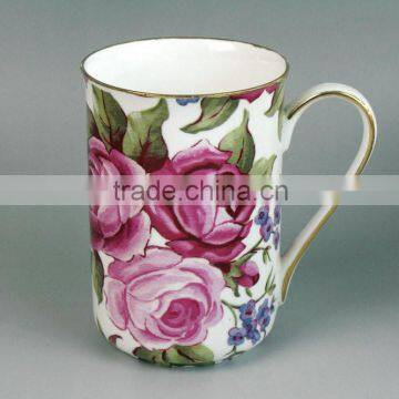 Lead Free gold rim custom wholesale custom zakka mug for drinking