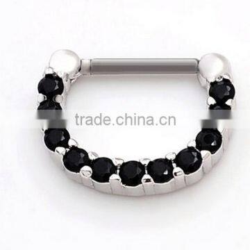 Septum Clicker Nose Rings CZ Gem Ear Piercing Cuff Diath Cartilage photo-3