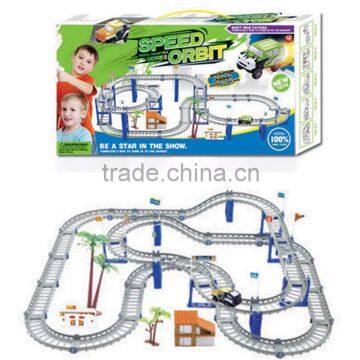Railroad track toy, toy car track