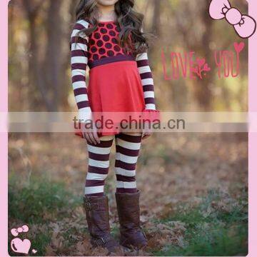 Thanksgiving gift christmas baby outfit red stripe clothing boutique girl autumn frock