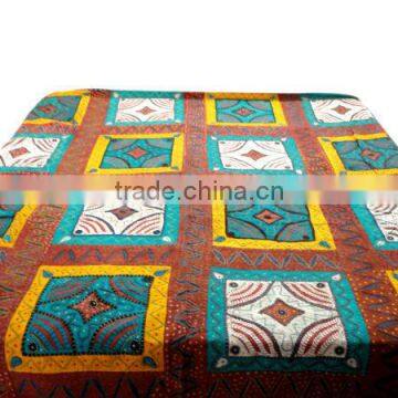 RTHBC-2 Cutwork Embroidered Patchwork Designer handmade kantha stitching queen size bed covers manufacturers and supplier