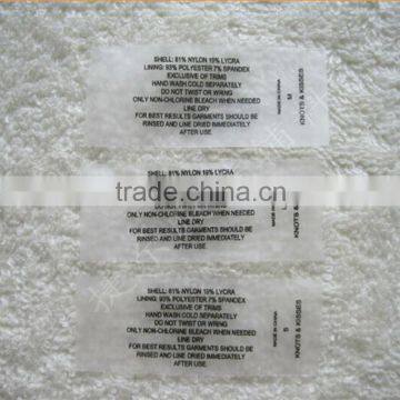 TPU printed water washing label for garment