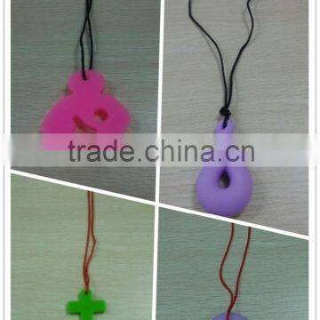 Crystal pendant necklace,jewelry teething silicone necklace for baby,non-toxic silicone necklace