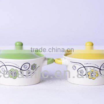 FACTORY Wholesale STONEWARE soup mug with lid and handles