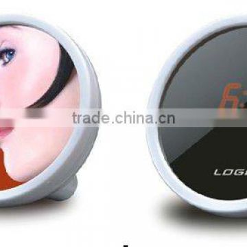 promotion magic mirror with led light clock