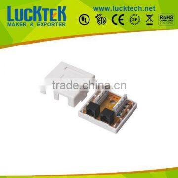 cat.5e cat.6 RJ45 utp dual ports pbc electronical surface box