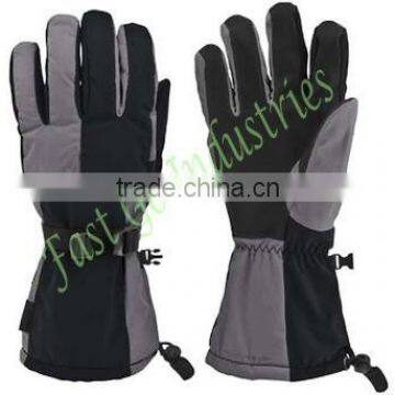 Large cuff waterproof reinforced new design winter men's ski gloves