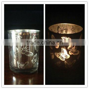 electroplate glass candle cup