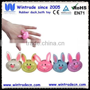 Soft TPR rabbit kids ring with led