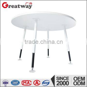 simple wooden round metale frame negotiation table