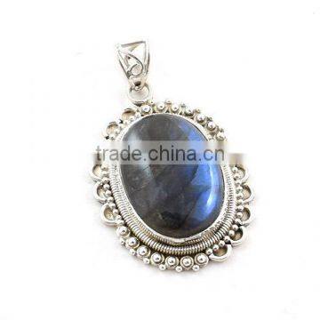 925 silver jewellery blue fire labradorite pendant wholesale gemstone pendant