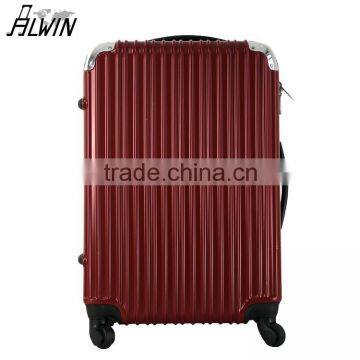 Shinny vertical bar ABS+PC fashion trolley luggage