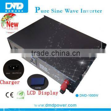 lcd inverter 1000w DC 12V/24V to AC 220V 230V 240V pure sine wave frequency inverter with charger