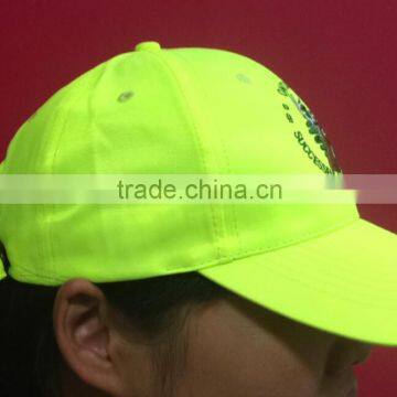 Fluorescent cloth baseball cap custom with metal buckle closure