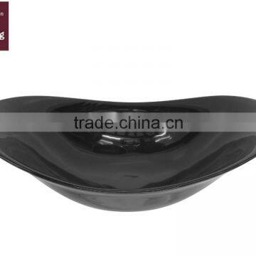 Black porcelain boat shape salad bowl