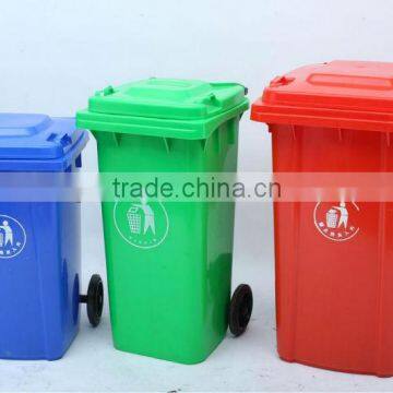 Environmental plastic waste bin with two wheels for sale