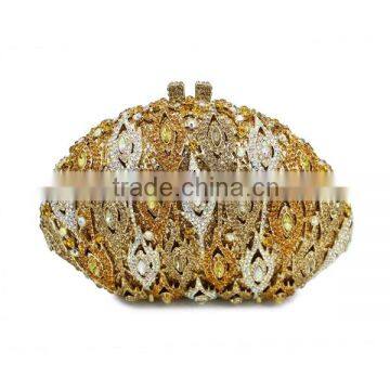 elegant wedding clutch bag ladies fancy hand purse crystal evening bag (88138A-G)