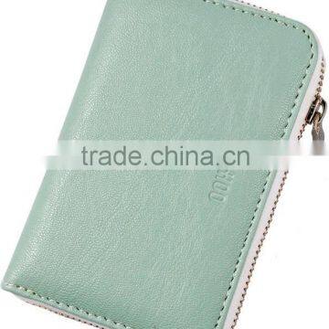 Leather Business Card Holder Credit Card Holder With Metal Zipper photo-2