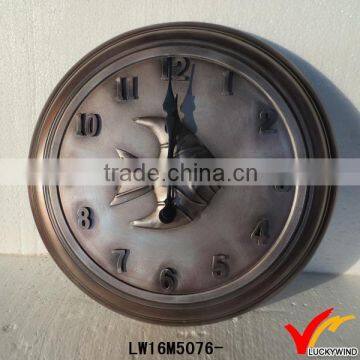 fish theme antique iron wall clock movement