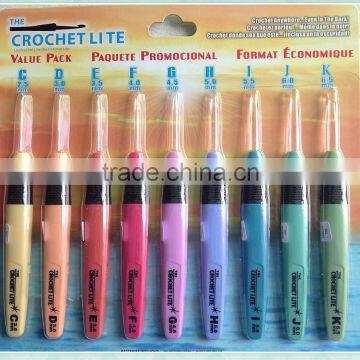 High Quality Complete Set of Crochet Lite Crochet Hooks Sizes C Through K,Batteries Included