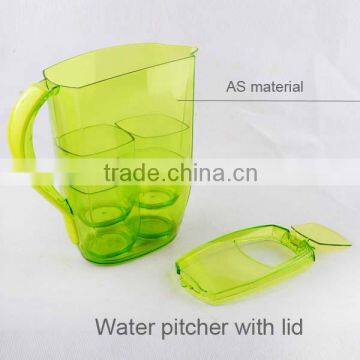 2 L Clear Drinking Water Juice Pitcher With 4 Cups, Transparent Plastic Pitchers photo-5