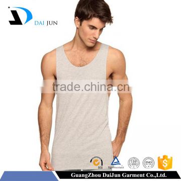 Daijun OEM 100% cotton dri fit beige blank men plain gym tank tops