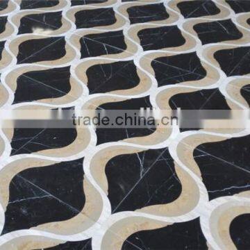 Nero Margiua water-jet aminated Marble Floor Tile Luxury Designs Pattern Marble Medallion