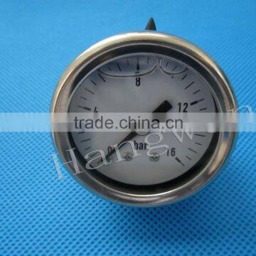 stainless steel glycerine or silicone Oil filled pressure gauge