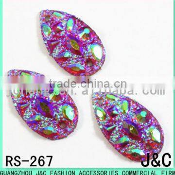 AB color red water drop resin stone