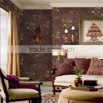 New popular beautiful heavy embossing vinyl wallpaper/ home wallpaper design