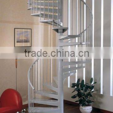 Indoor mild steel spiral staircase for residential house