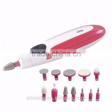 Rechargeable manicure set with 15 interchangeable attachments/manicure kit