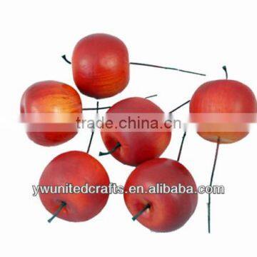 Artificial Red Apple 6cm fake fruit removable wire x6