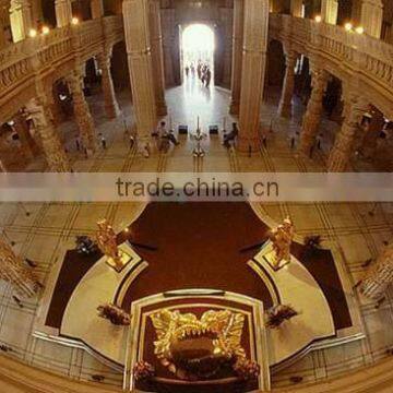 Teak Yellow Marble Interior Decorative Carved Pergola