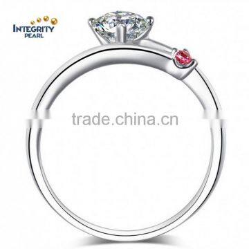 SSD043 High Q 925 Sterling Silver Female Crystal Diamond Ring