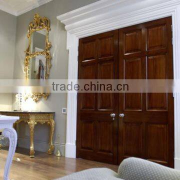 Front wooden double door with rubber seal strip