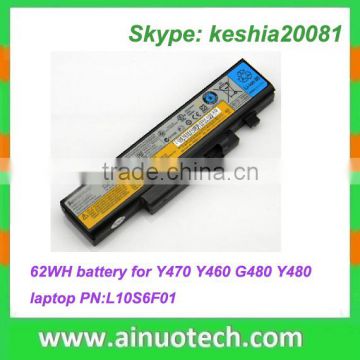 laptop repair battery for Lenovo Y470 Y460 G480 Y480 62WH P/N: L10S6F01 rechargeable lithium battery