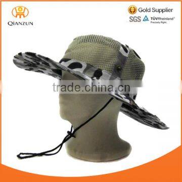 mens camouflage bucket hats black and white camo mesh fishing bucket hat with string