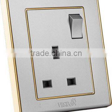 CE Certificated White PC Electric Switch and Socket One Gang on off Switch 250V 13A