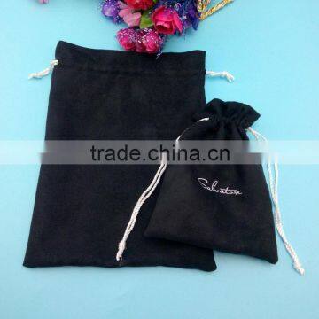 Custom Printed Suede Jewelry Pouch Drawstring Packing Pouch With Logo Printed