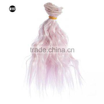 Short Pink Wavy Hair Extension Hairpiece for Dolls photo-4